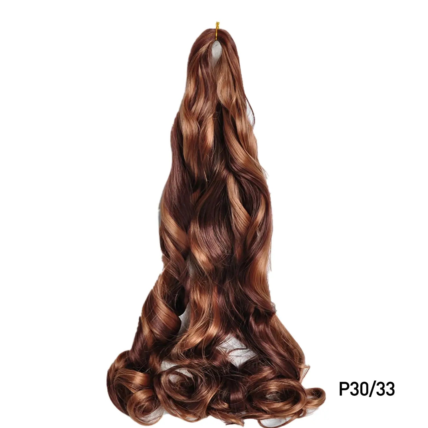 French Curls Braiding Hair 24in synthetic spiral curls, copper-red ombre, Simples Market