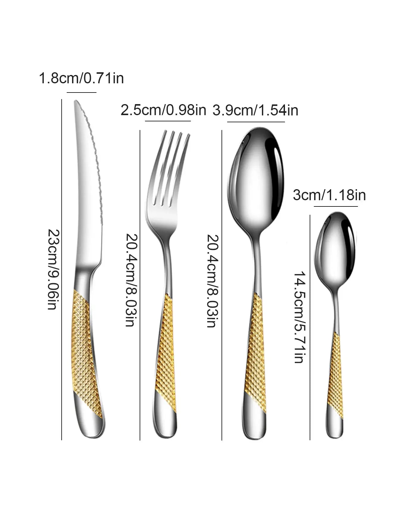 Star Diamond 24 Piece Stainless Steel Tableware Set For Six With Gold Inlay Elegance For Family Dining