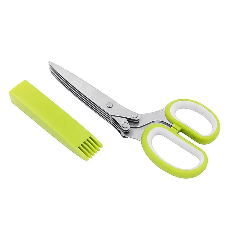 Multi Layer Stainless Steel Kitchen Scissors With Safe Cover For Herbs Green Onions Vegetables And Meat