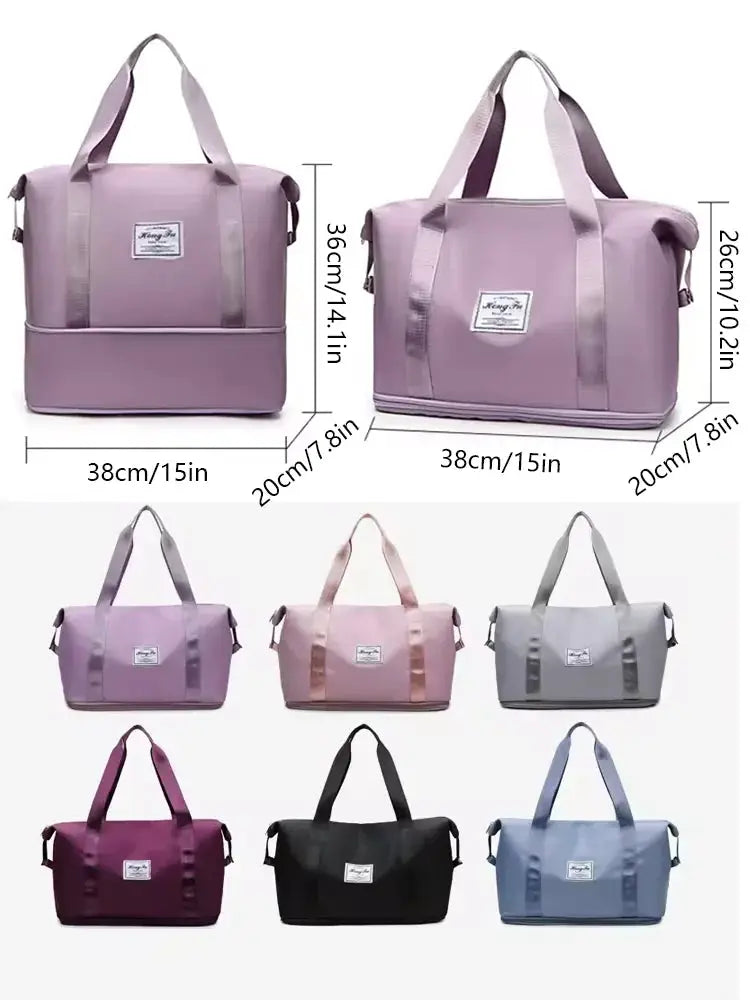 Carry-on travel duffle bag in nylon, waterproof, by Simples Market - 8 color options