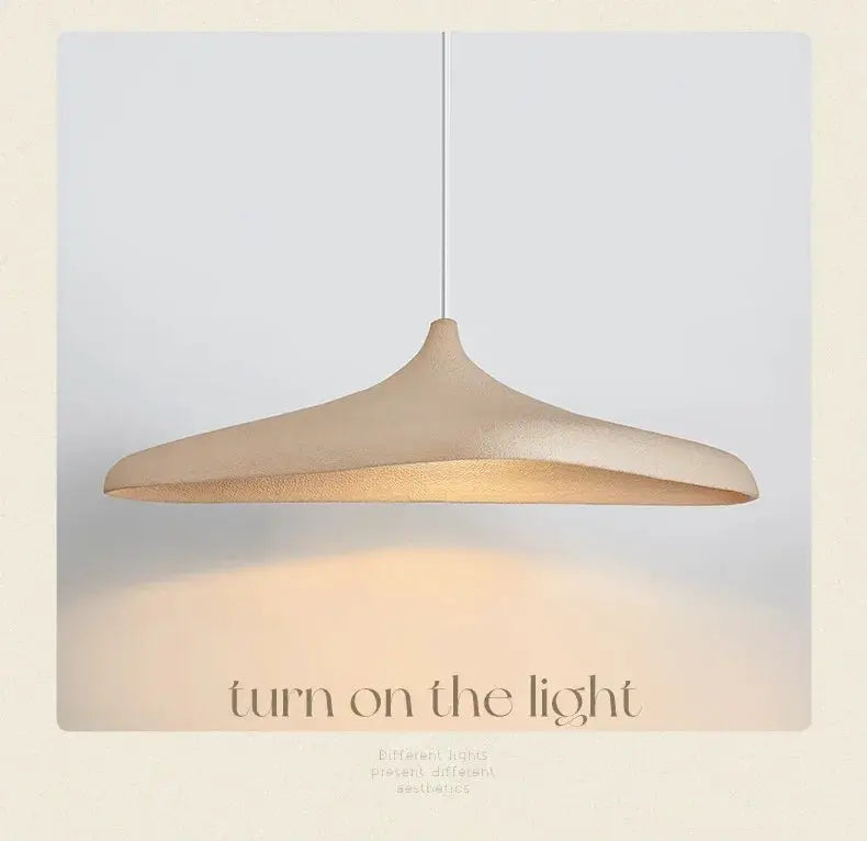 LED pendant light by Simples Market, beige wabi-sabi shade, E27 ceiling chandelier