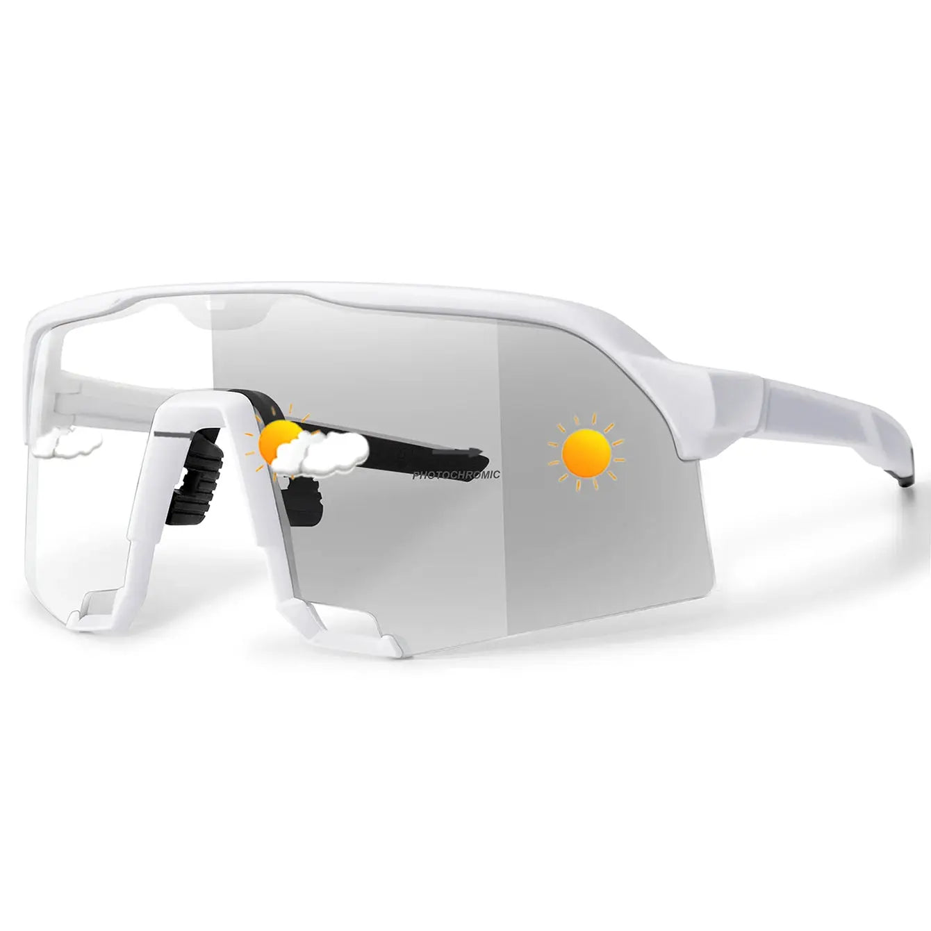 OptiView Photochromic Cycling Sunglasses For Men And Women Auto Tint All Light Conditions Windproof Oversized Eyewear