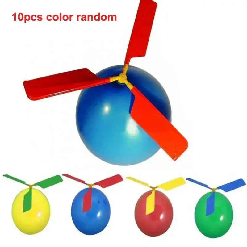 DIY Propeller Balloon Helicopter Toys for Kids 6 and up 1 to 10 Pack with Whistle Outdoor Flying Balloons Birthday Decor