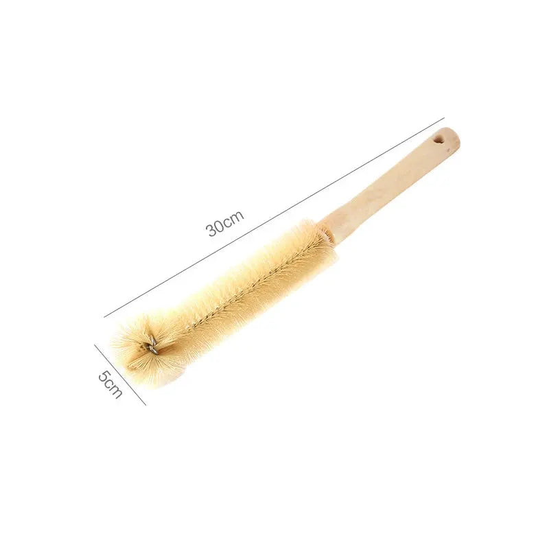 Simples Market wooden bottle cleaning brush with long handle, natural bristles, 30 cm