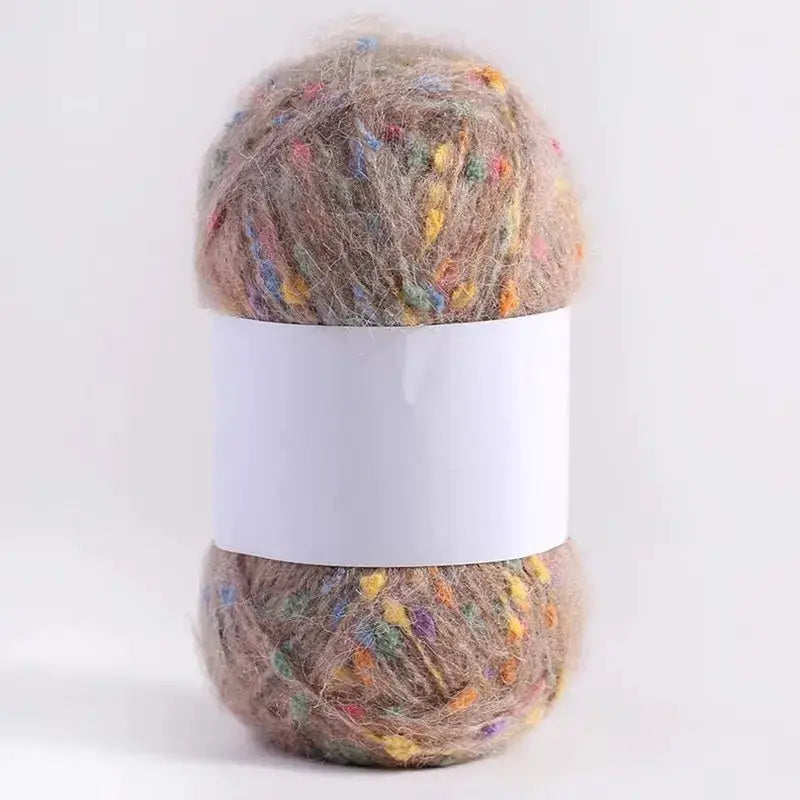 Rainbow Color Dot Mohair Yarn Ball Soft Hand Woven Knitting Thread For DIY Scarves Sweaters Shawls Coats Crochet