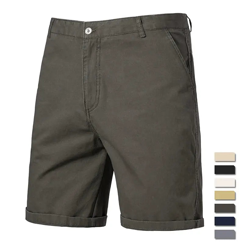 Simples Market men's golf shorts, olive lightweight quick-dry flat-front casual shorts with 4 pockets.