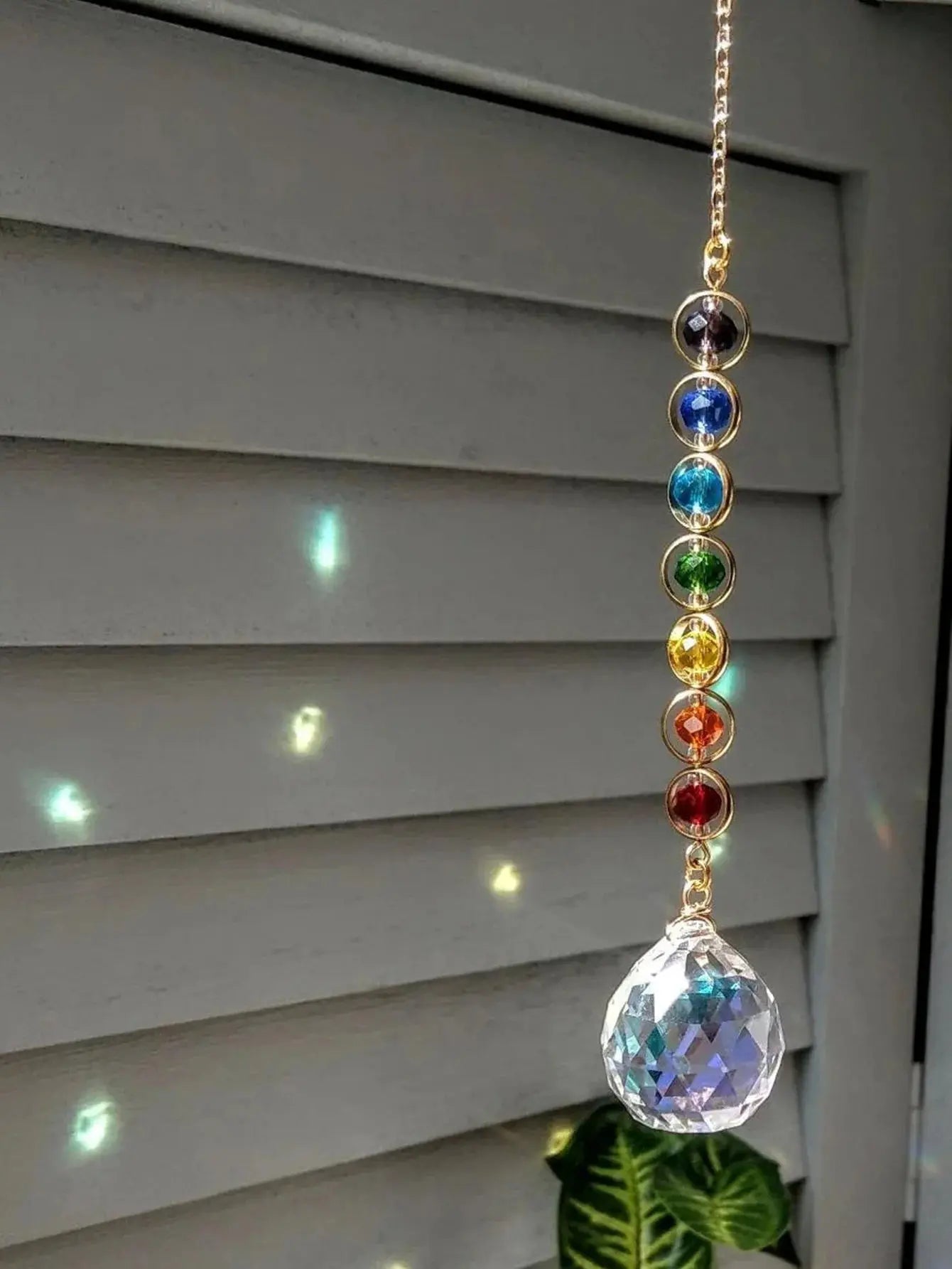 Crystal Suncatcher Mobile Rainbow Prism for Meditation and Home Decor Rainbow Maker 1pc - Simples Market