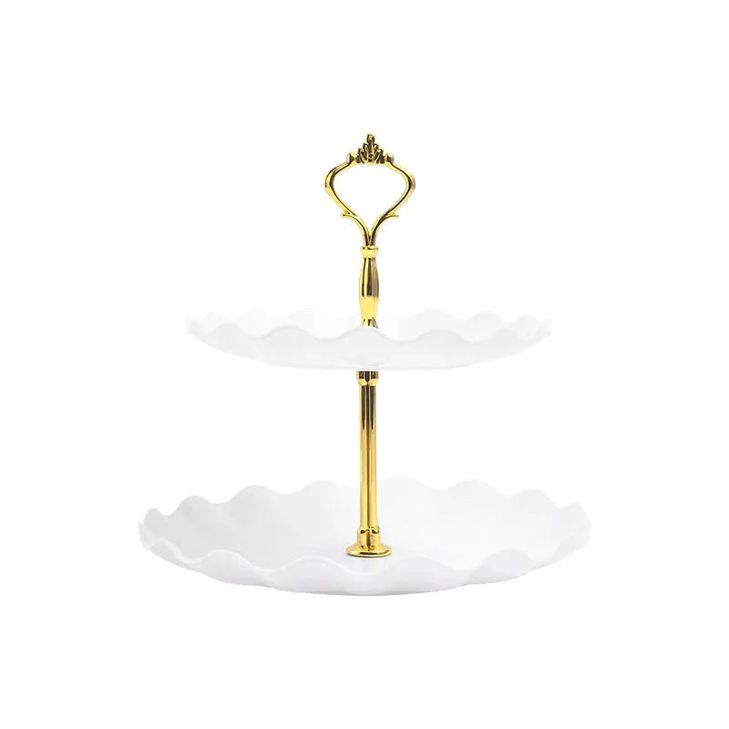 Double Layer Cake Stand Round Dessert Candy Display Tray For Wedding Party Home Decoration Exquisite