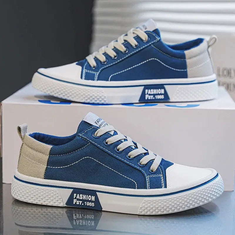 Men's Canvas Shoes All Seasons Casual Everyday Walking Shoes Soft Sole Flat Profile Joker Board Shoes