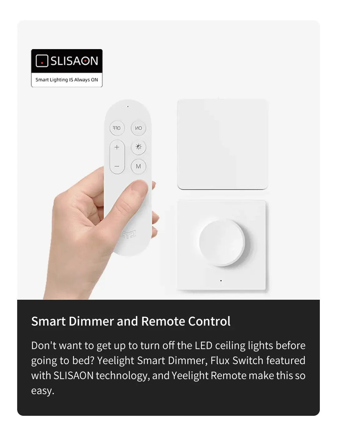 Simples Market Yeelight Smart LED Ceiling Light PRO remote dimmer kit with white wireless remote and wall switch
