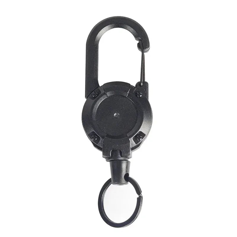 Outdoor Retractable Key Chain With Mountaineering Buckle Anti Loss Anti Theft Metal Cable High Rebound Easy to Pull
