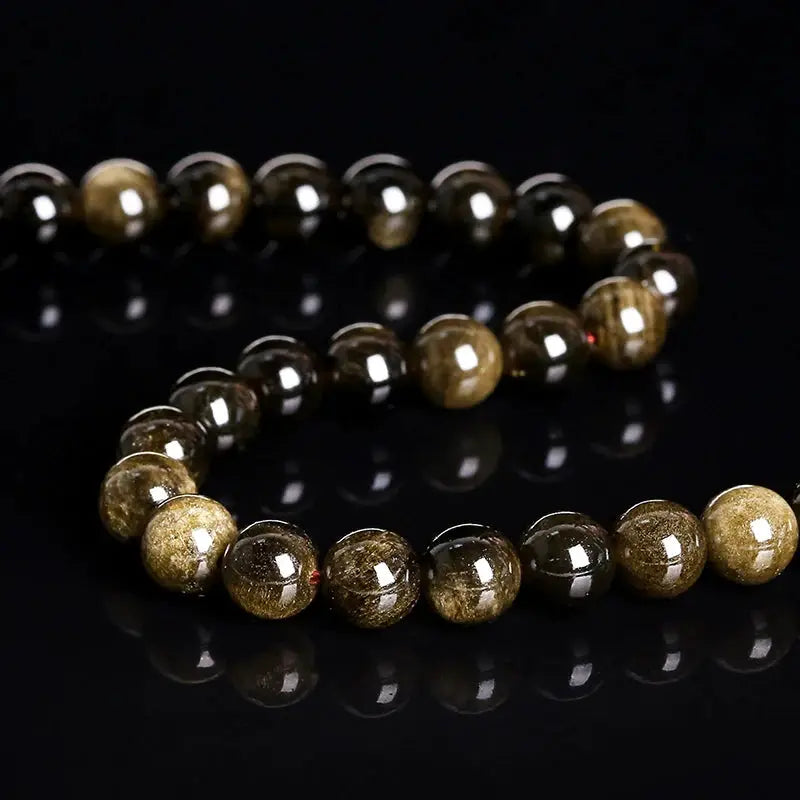 Natural Stone Golden Obsidian Irisation Round Beads 4mm 6mm 8mm 10mm 12mm Spacer Jewelry Making Bracelet Necklace