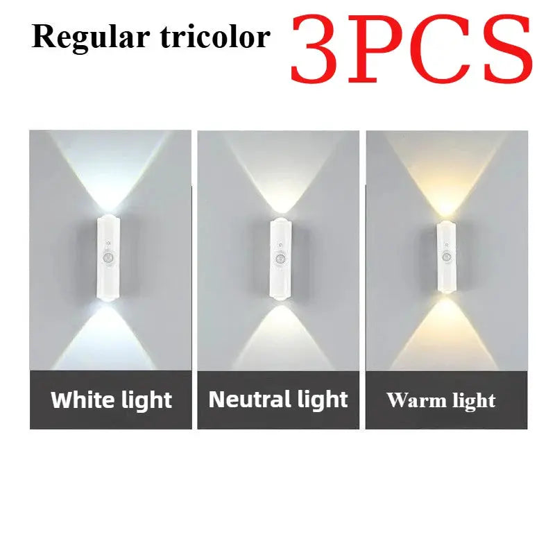 Smart RGB Gradient Night Light Magnetic Motion Sensor Rechargeable Wall Lamp Bedroom Bathroom Closet Garden Home Decor
