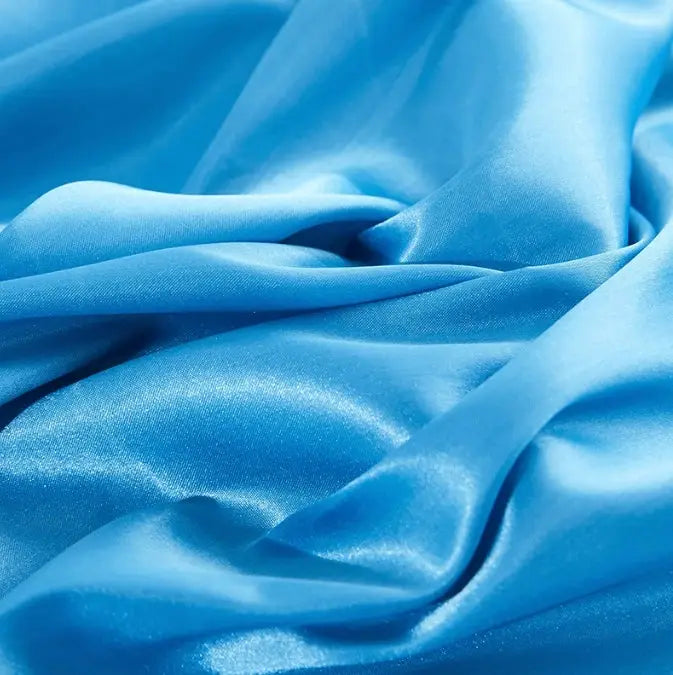 Imitated silk satin pillow case by Simples Market in blue, 50x50 cm cushion cover