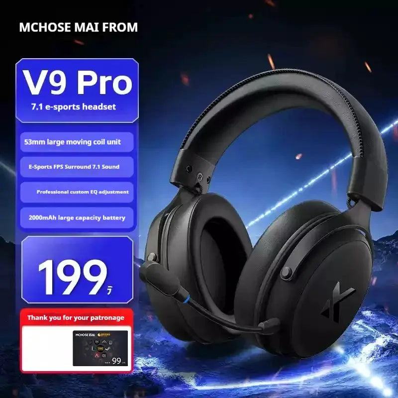 MCHOSE V9 Pro Wireless Bluetooth Headset Three Mode Noise Reduction Microphone For Low Latency Office And Gaming