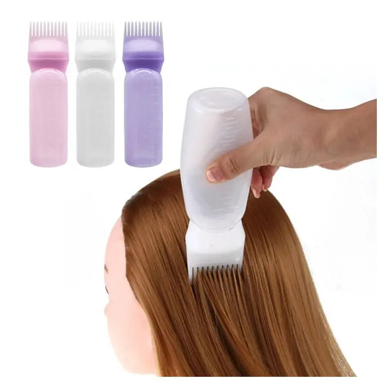 3 Color Salon Hair Oil Applicator Bottle For Professional Hairdressing Dyeing Barbershop Use