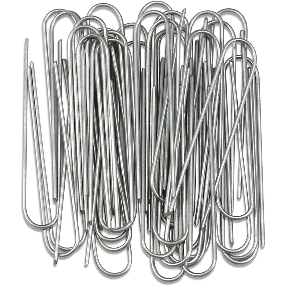 U Type Garden Staples Heavy Duty Fence Stakes Galvanized Lawn Pins Ground Nails For Landscaping