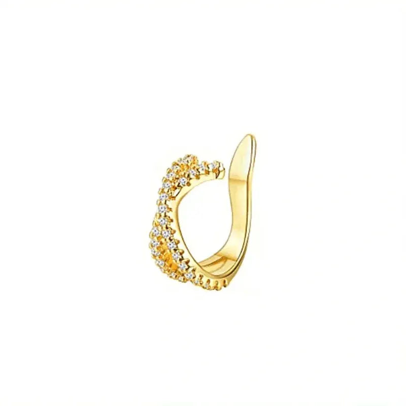 Cute Metal Leaf Earcuff Clip On Earring For Women And Girls No Piercing Cartilage Earring