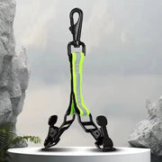 Glove strap clip for firefighters with neon reflective strap and dual clamps by Simples Market