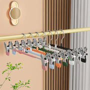 ClosetEase Five Pieces Adjustable Pants And Skirt Hangers With Non Slip Clips For Women Secure Grip To Prevent Slips