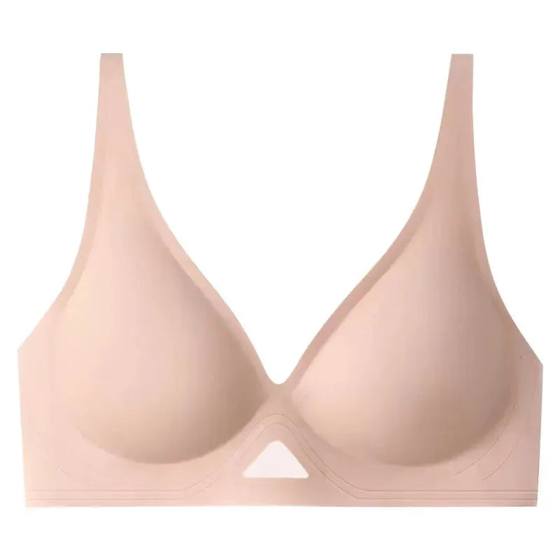 Women's seamless nude push-up bra with padded cups, non-wire bralette