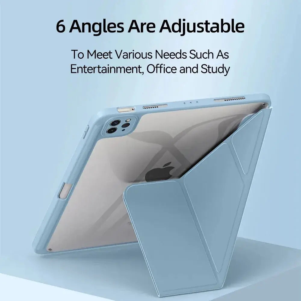 NovaGuard iPad Pro Case for 11 and 12.9 Inch Crystal Clear Back with Pencil Holder and TPU Protection