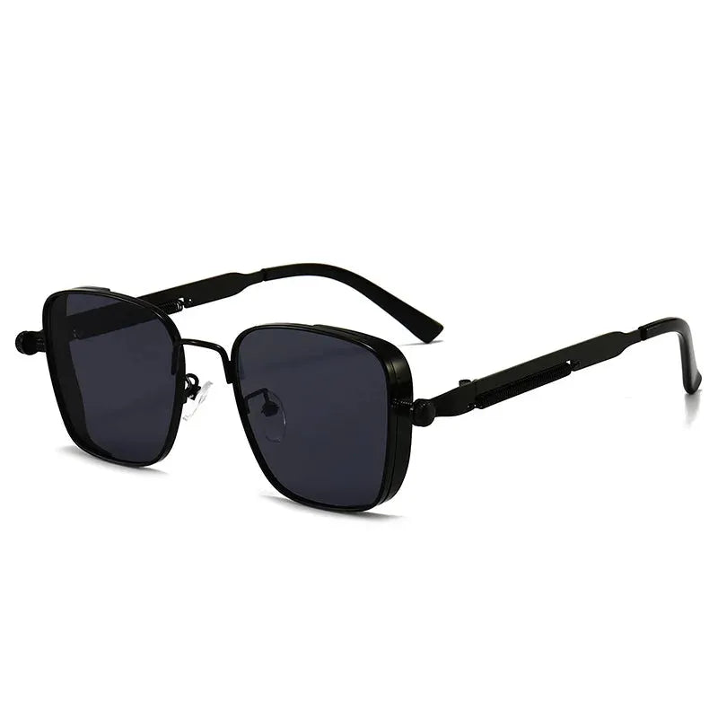 Men's Steampunk Sunglasses With Box Edging Frames European American Retro Style Metal Spring Details Indian Inspired