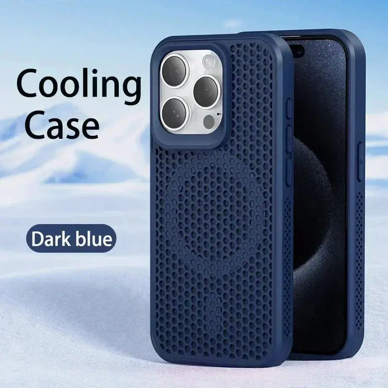 AeroShield Cooling Heat Dissipation Phone Case for iPhone 11 Pro Max to 17 Pro MagSafe Compatible Breathable Hard Back