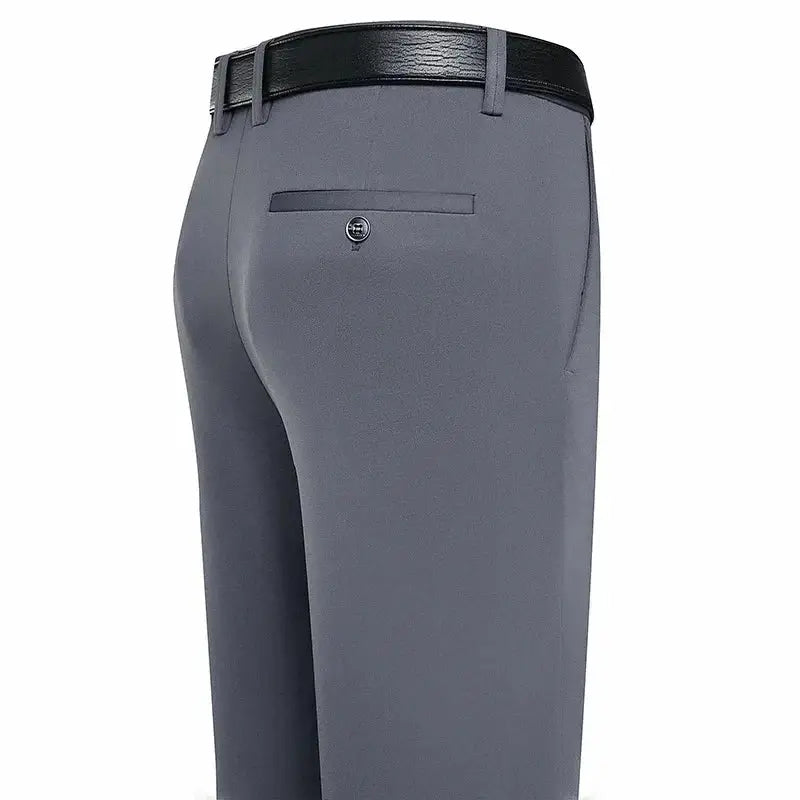 Mens Suit Pants Business Casual Trousers Formal Dress Straight Leg Fit Elastic Waist Black Navy