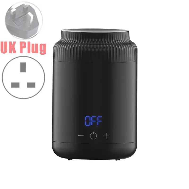 Simples Market wax heater, black compact wax melting machine with touch control and blue LED display, UK plug