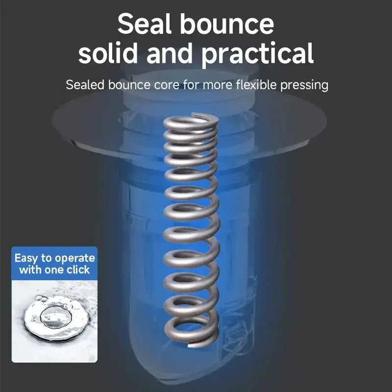 Universal basin pop-up drain filter with chrome spring stopper, Simples Market