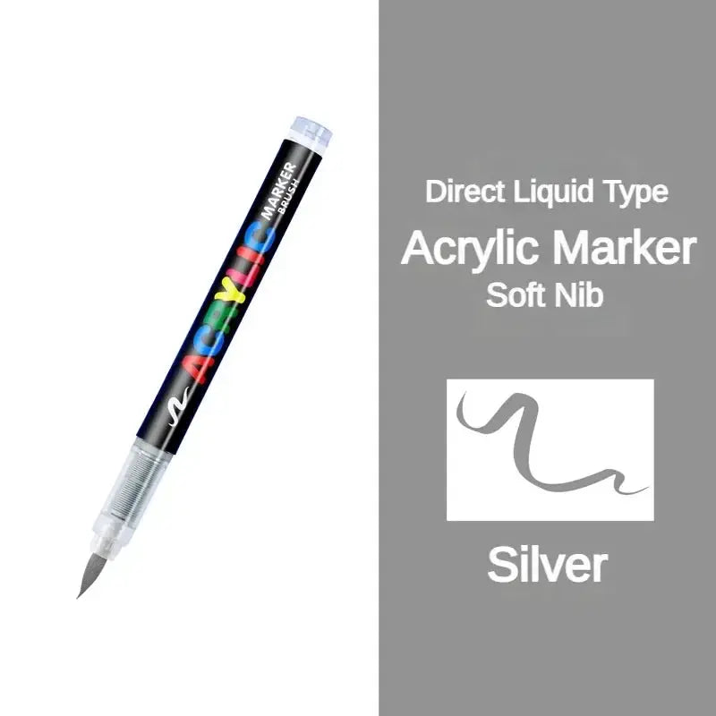 Acrylic marker pen, GUANGNA, 16-color direct-liquid with soft nib