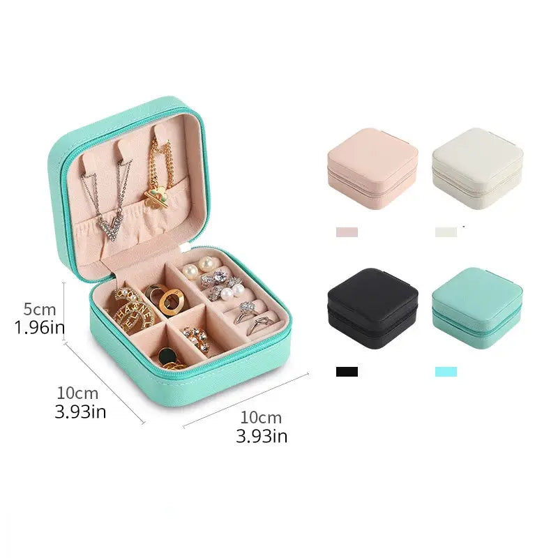 Mini Jewelry Storage Box Portable Home And Travel Display Case For Earrings Necklaces And Rings PU Leather Organizer