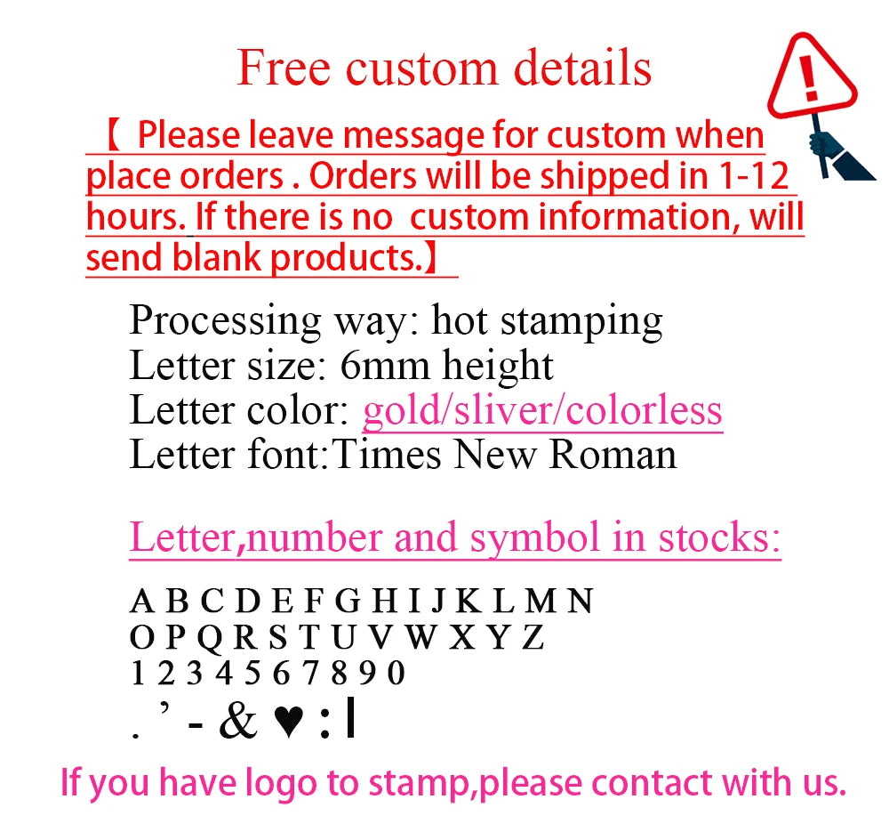 Leather card holder customization details for Simples Market; hot stamping, 6mm letter height, gold/sliver/colorless