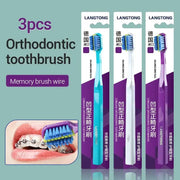 3 Pack Adult Orthodontic Toothbrushes For Braces With Soft Bristles For Gentle Deep Cleaning Between Braces