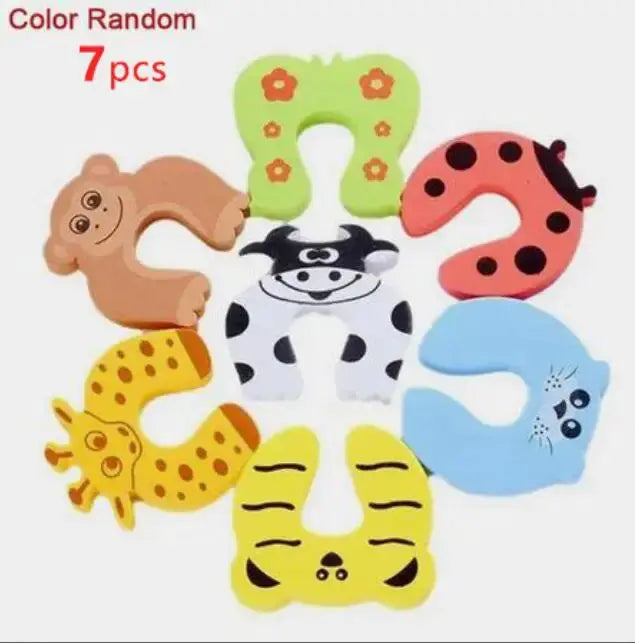 Simples Market 7pcs baby safety door stopper cartoon animal set in assorted colors