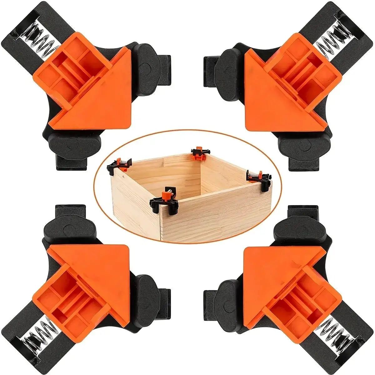 2 Pcs 90 Degree Corner Clamps For Woodworking Adjustable Spring Loaded Clamps Cabinets Photo Framing
