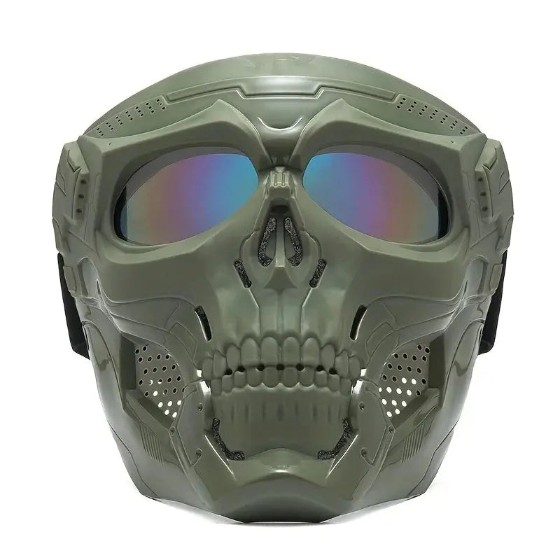 IronPulse Skull Mask Goggles Windproof Tactical Face Shield for Motorcycle Riding and Outdoor Sports