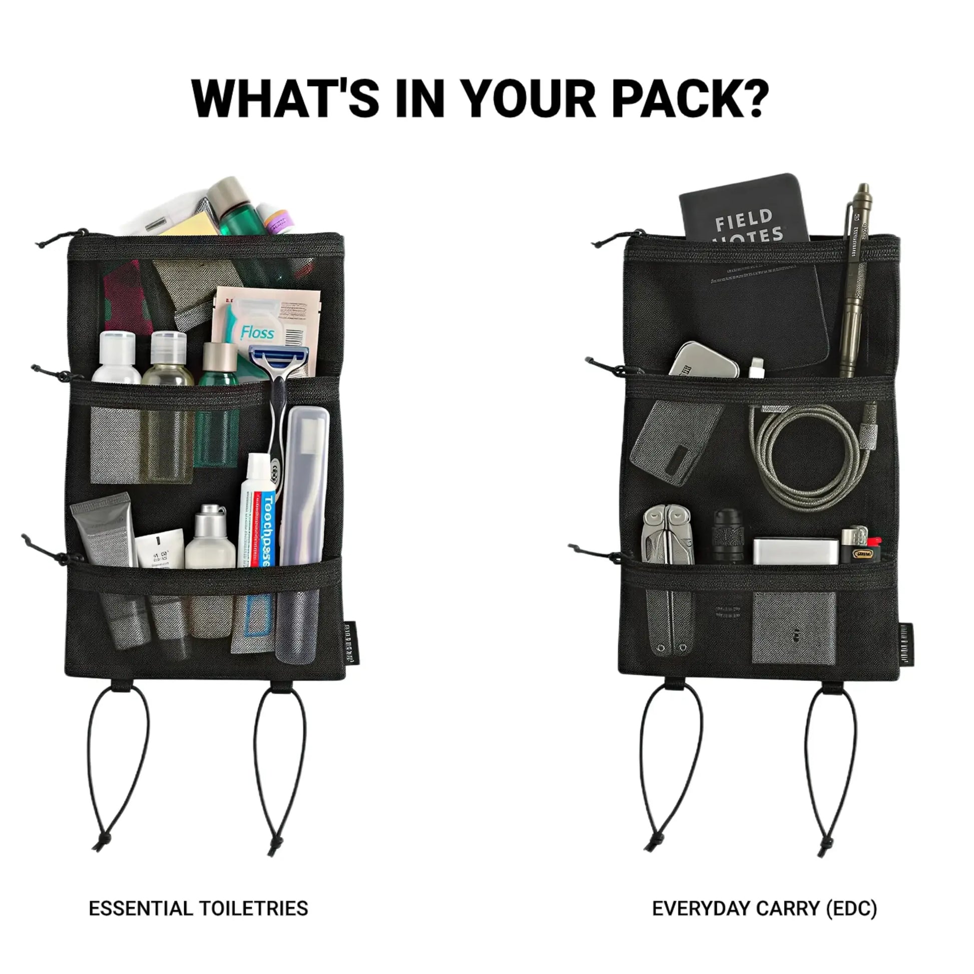 Pair of HODRGEAR ultralight toiletries organizers with UHMWPE Gridstop and YKK zippers