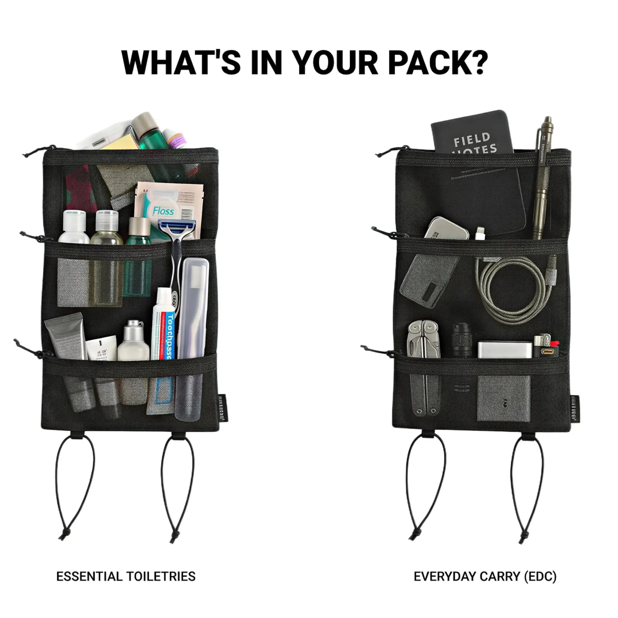 Pair of HODRGEAR ultralight toiletries organizers with UHMWPE Gridstop and YKK zippers