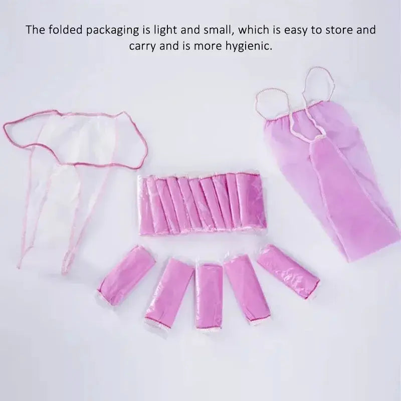 Simples Market 100pcs pink disposable spa underwear non-woven tanning wraps, individually wrapped