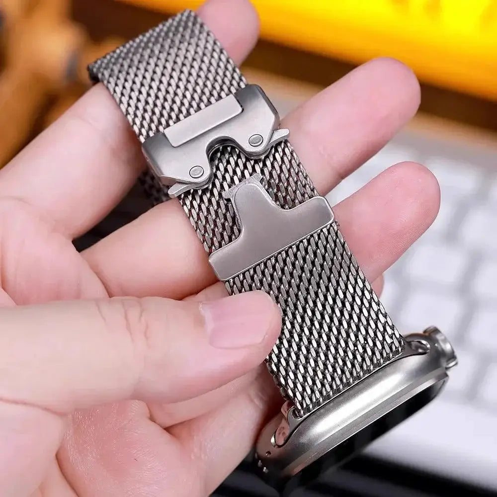 Titanium Milanese Loop For Apple watch Ultra 2 49mm 46mm 42mm 41mm 45mm 44mm 38-40mm Series 10 9 8 7 6 5 4 SE Straps Accessories