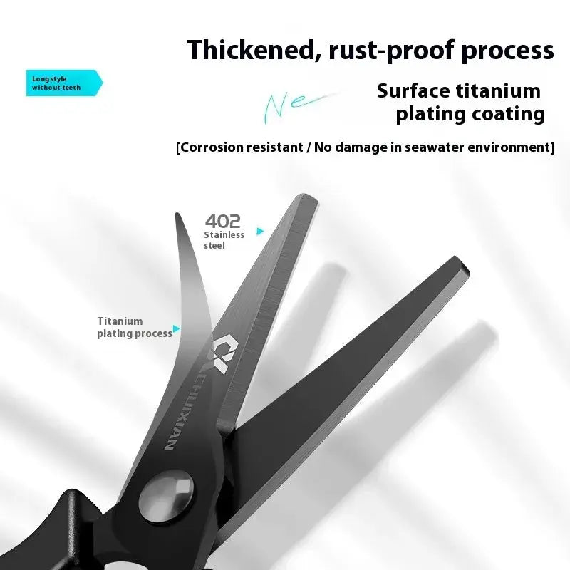Portable Titanium Plated Fishing Scissors For PE Line And Lure Adjustment Stainless Steel Angling Shears FTK