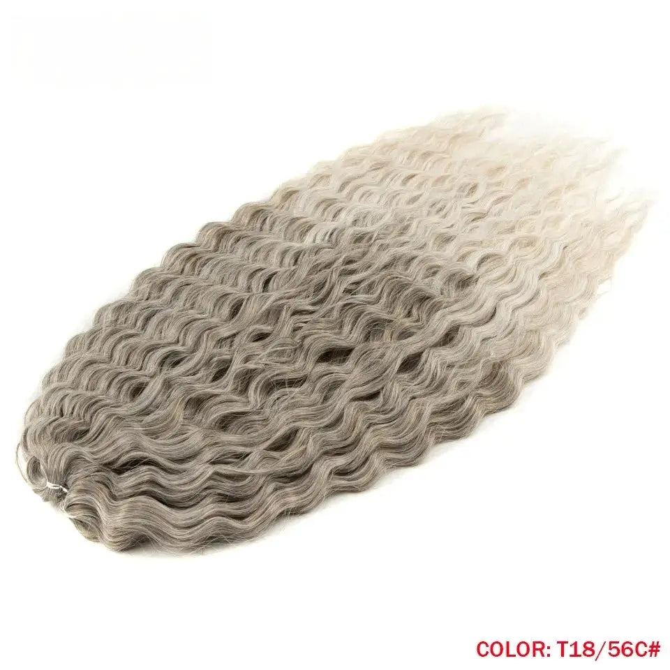 Simples Market Fashion Idol 22in Ariel Curl Crochet Hair extensions, synthetic ombre grey T18/56C (300g)
