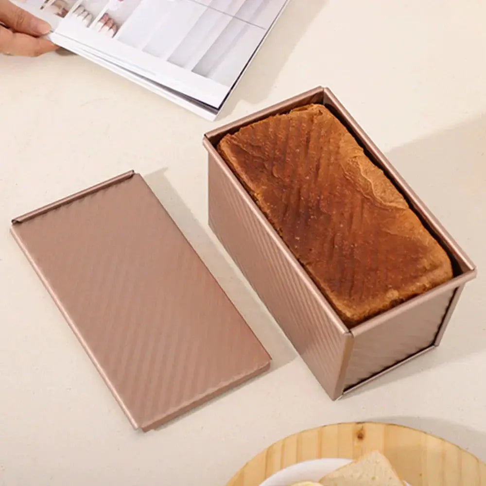 HomeBake Nonstick Toast Mold Pan With Lid Carbon Steel For Easy Release And Even Oven Baked Bread