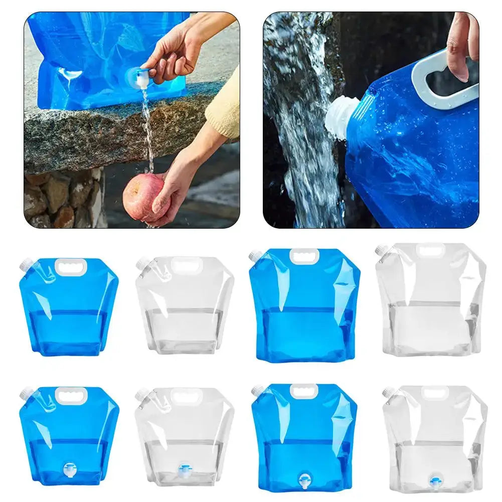 Portable Camping Water Bag 5L And 10L Foldable Water Container Lightweight For Outdoor Travel