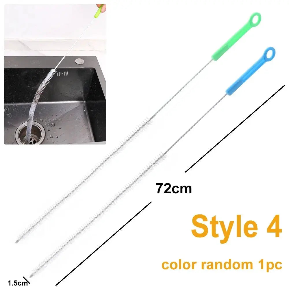 Simples Market flexible long pipeline cleaning brush, 72cm, blue/green handle, drain cleaner (2 pcs shown)