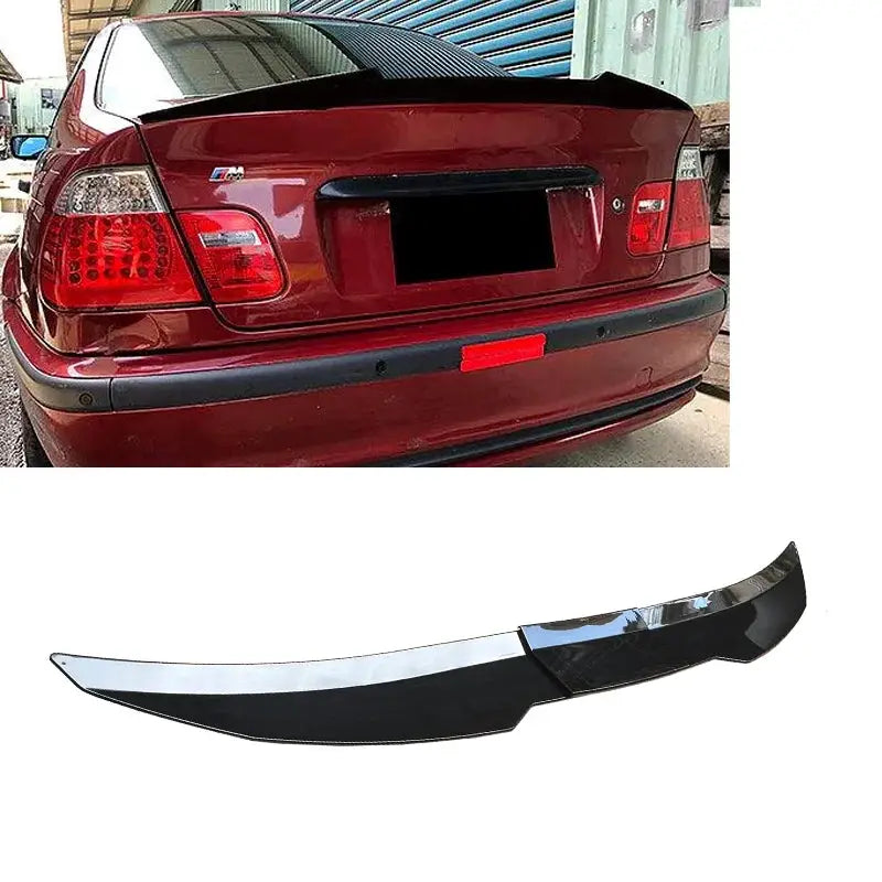 3-piece gloss black ABS rear spoiler lip kit for BMW 3 Series E46 (1999+) coupe/sedan, ducktail
