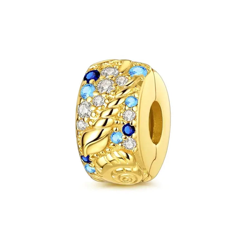 925 Sterling Silver Gold DIY Charms Beads Inlaid Zirconium Sun Leopard Pendants Fit Bracelet For DIY Jewelry Making