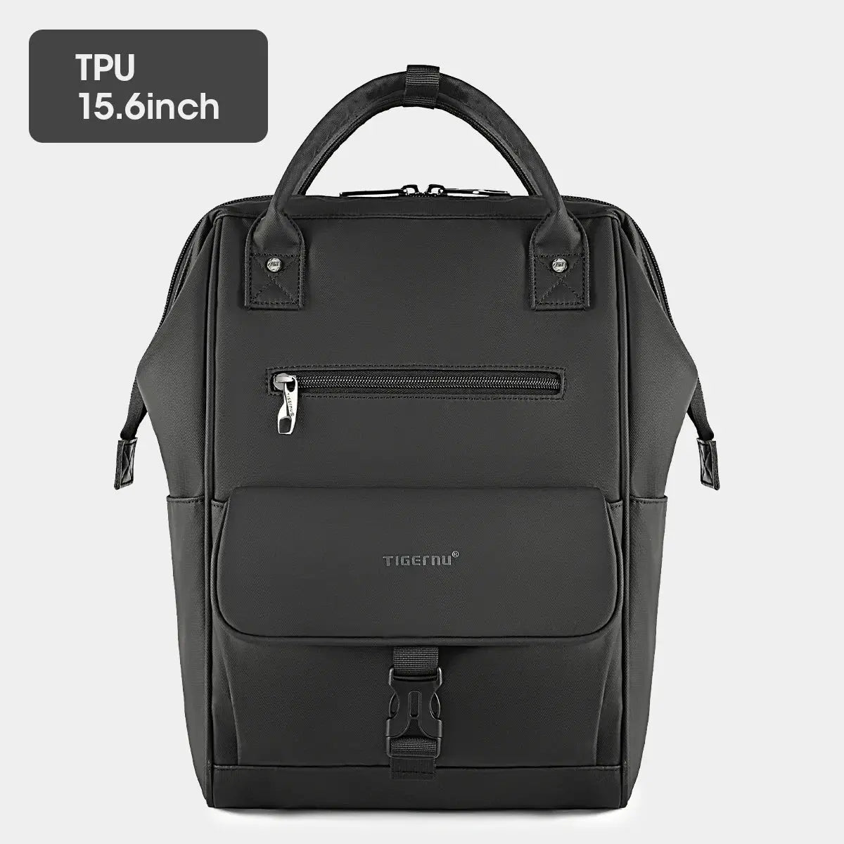 Tigernu black ladies casual TPU travel backpack with 15.6-inch laptop pocket and front zip pocket by Simples Market